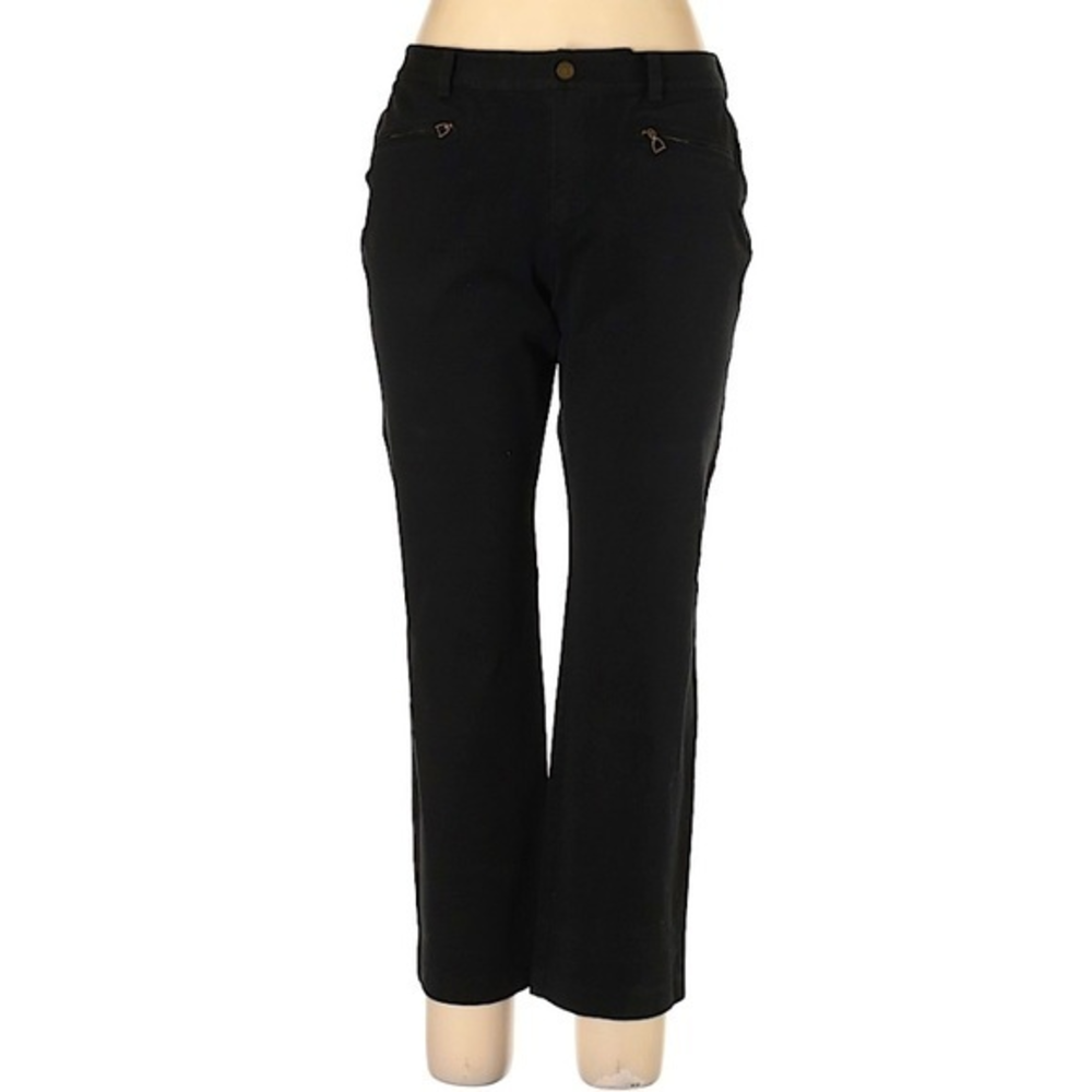 Lauren Ralph Lauren 12 black higher rise straight leg zipper ankle‎ pants